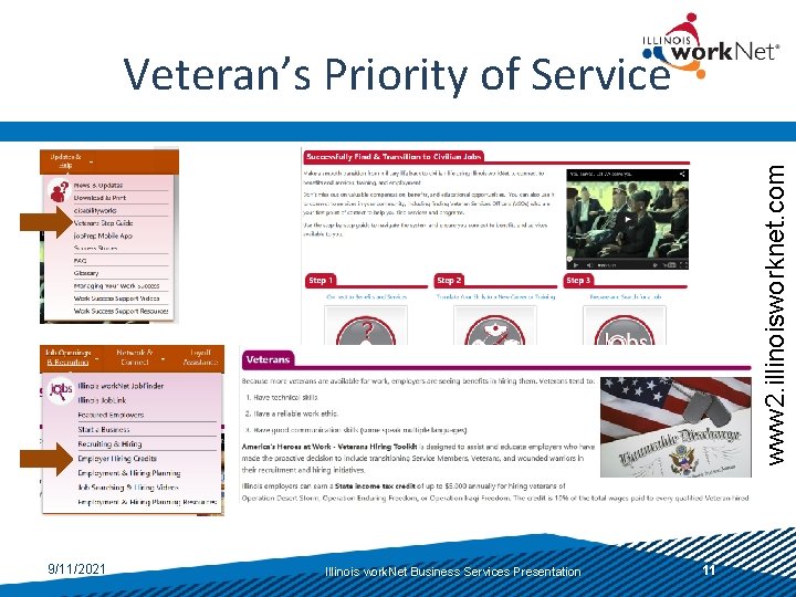 www 2. illinoisworknet. com Veteran’s Priority of Service 9/11/2021 Illinois work. Net Business Services