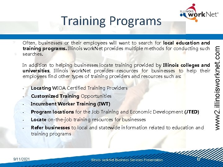 Often, businesses or their employees will want to search for local education and training