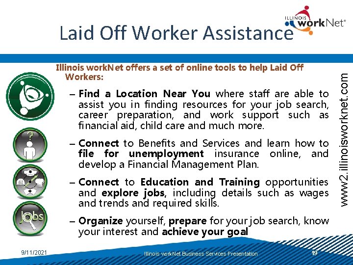 Illinois work. Net offers a set of online tools to help Laid Off Workers: