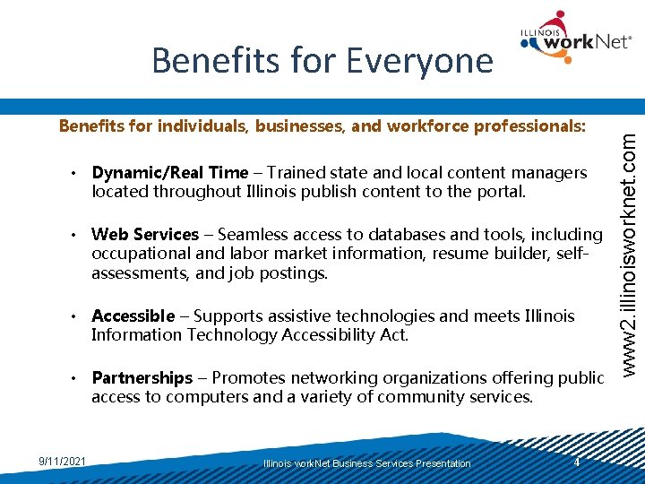 Benefits for individuals, businesses, and workforce professionals: • Dynamic/Real Time – Trained state and