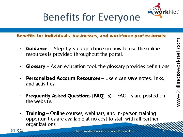 Benefits for individuals, businesses, and workforce professionals: • Guidance – Step-by-step guidance on how