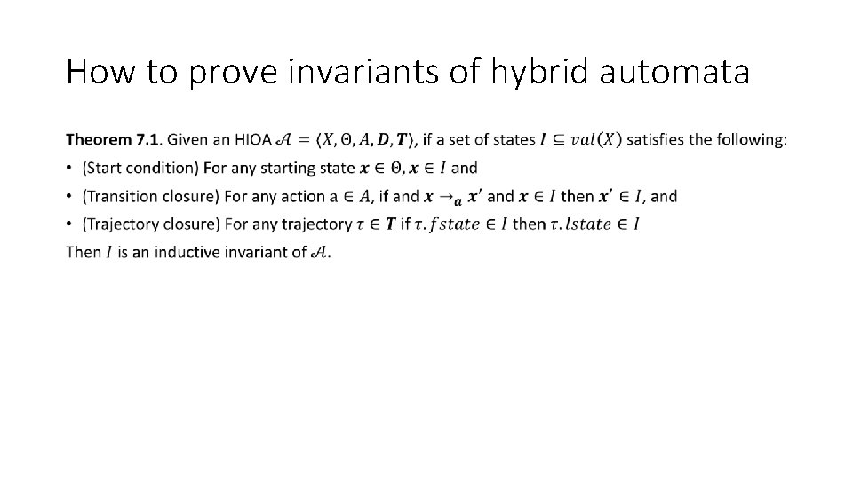 How to prove invariants of hybrid automata • 