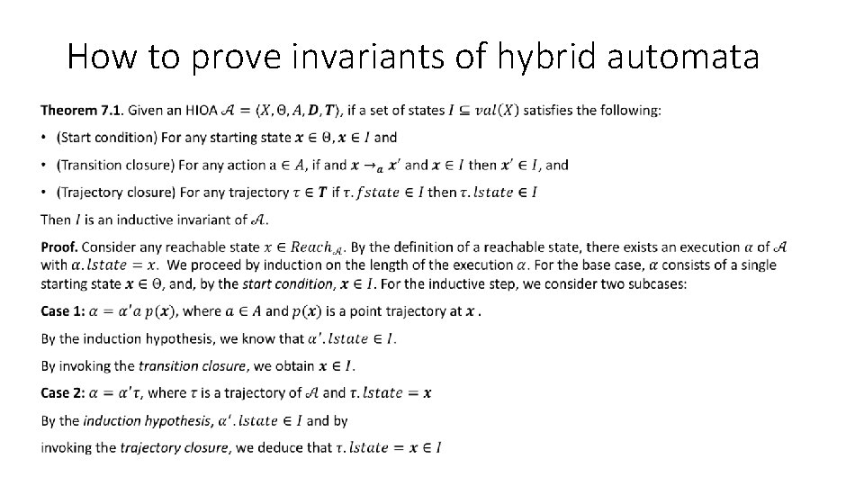 How to prove invariants of hybrid automata • 