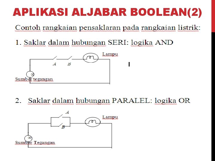 APLIKASI ALJABAR BOOLEAN(2) 