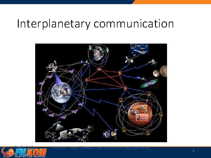 Interplanetary communication Ref: [1] Picture: http: //www. intel-research. net/berkeley 3 