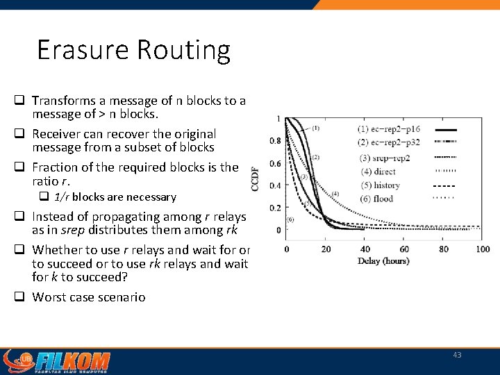 Erasure Routing q Transforms a message of n blocks to a message of >