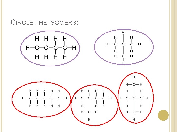 CIRCLE THE ISOMERS: CIRCLE THE ISOMERS: