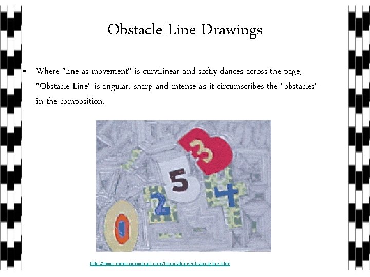 Obstacle Line Drawings • Where "line as movement" is curvilinear and softly dances across