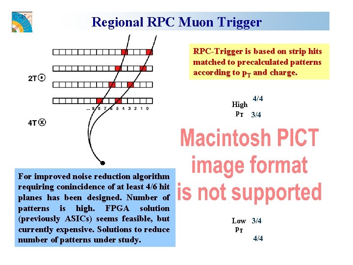 Regional RPC Muon Trigger RPC-Trigger is based on strip hits matched to precalculated patterns