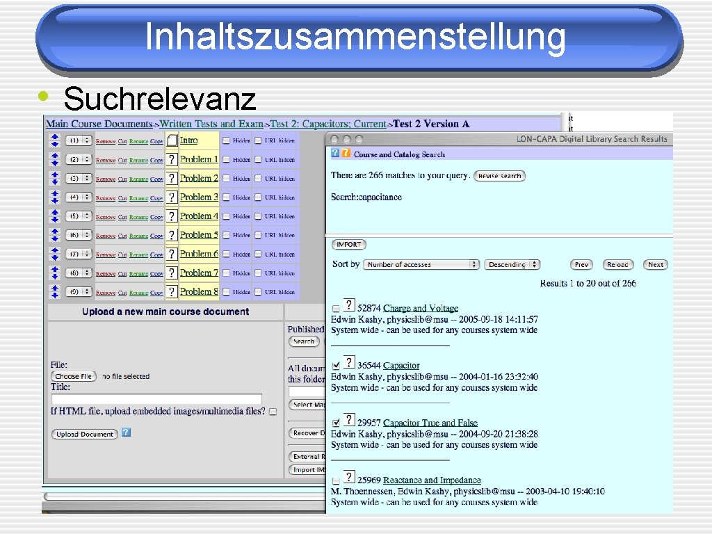 Inhaltszusammenstellung • Suchrelevanz 