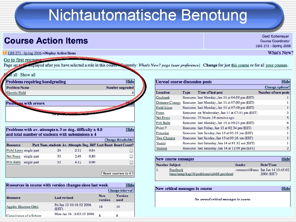 Nichtautomatische Benotung 