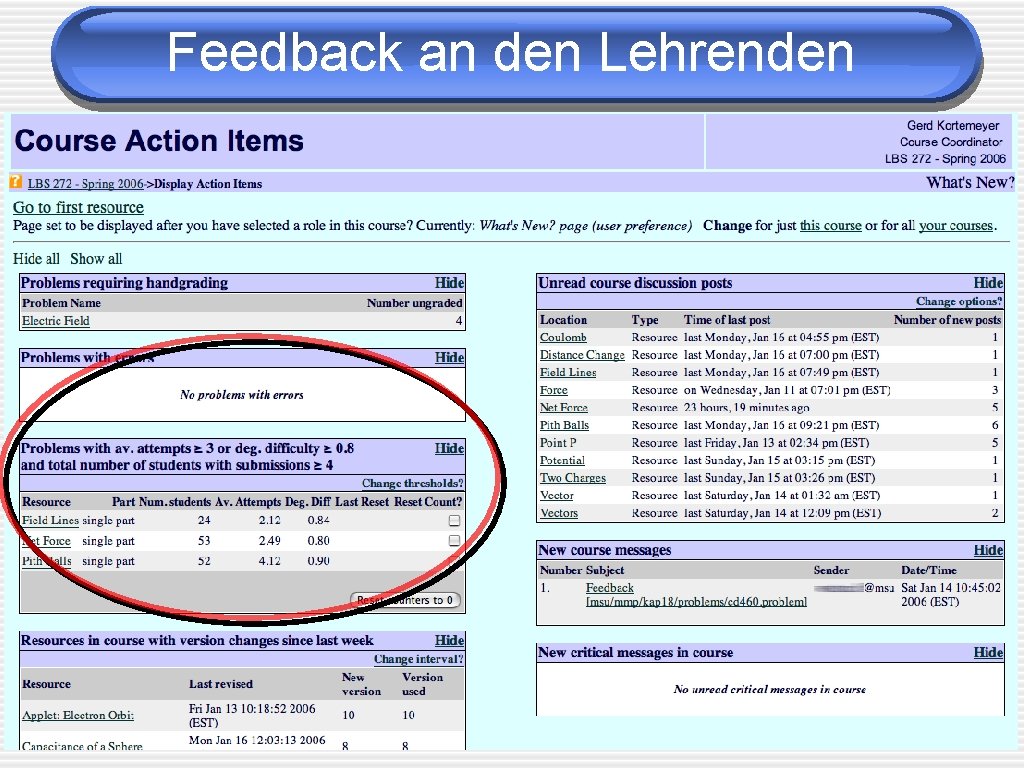 Feedback an den Lehrenden 