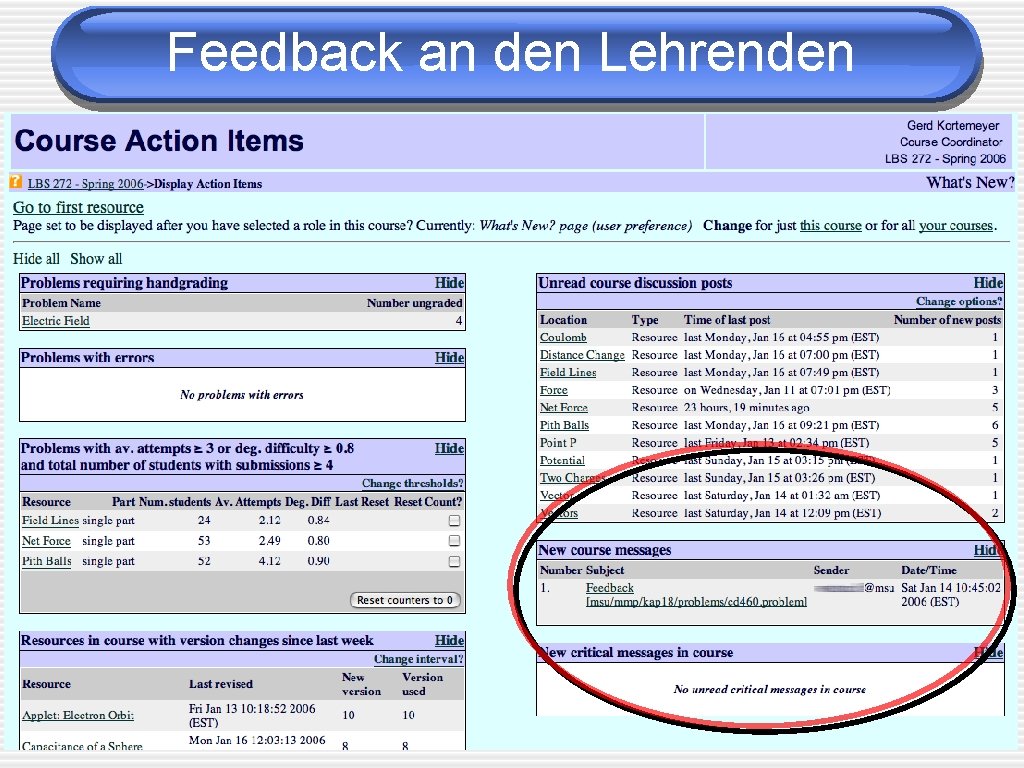 Feedback an den Lehrenden 