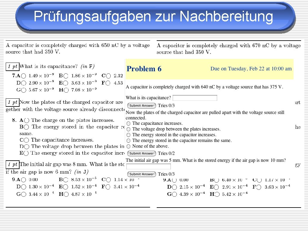 Prüfungsaufgaben zur Nachbereitung 