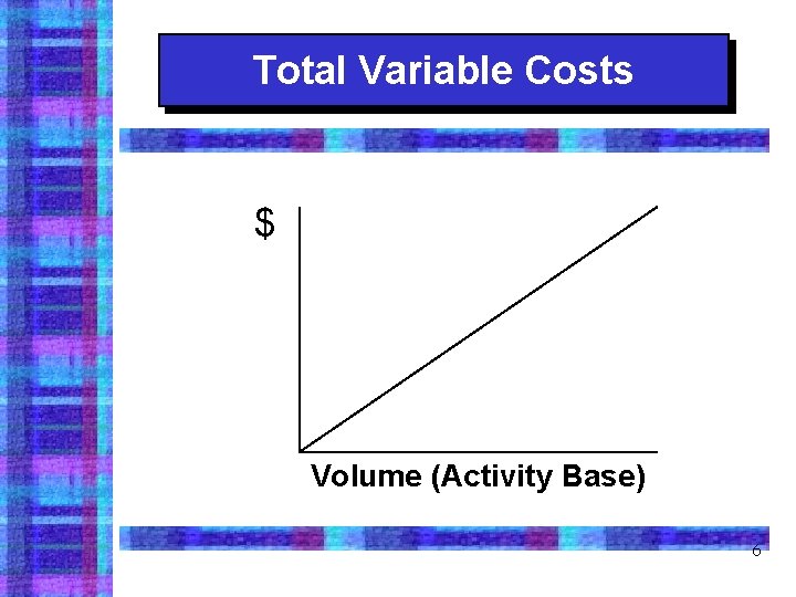 Total Variable Costs $ Volume (Activity Base) 6 