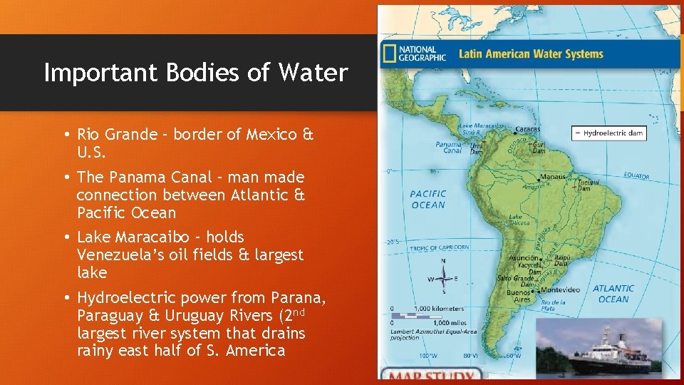 Important Bodies of Water • Rio Grande – border of Mexico & U. S.