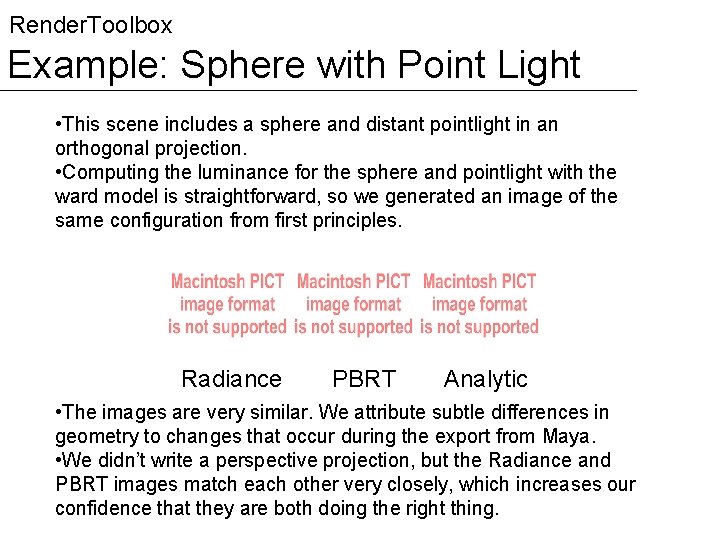 Render. Toolbox Example: Sphere with Point Light • This scene includes a sphere and Render. Toolbox Example: Sphere with Point Light • This scene includes a sphere and