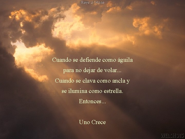 Cuando se defiende como águila para no dejar de volar. . . Cuando se