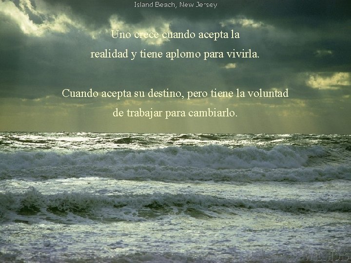 Uno crece cuando acepta la realidad y tiene aplomo para vivirla. Cuando acepta su