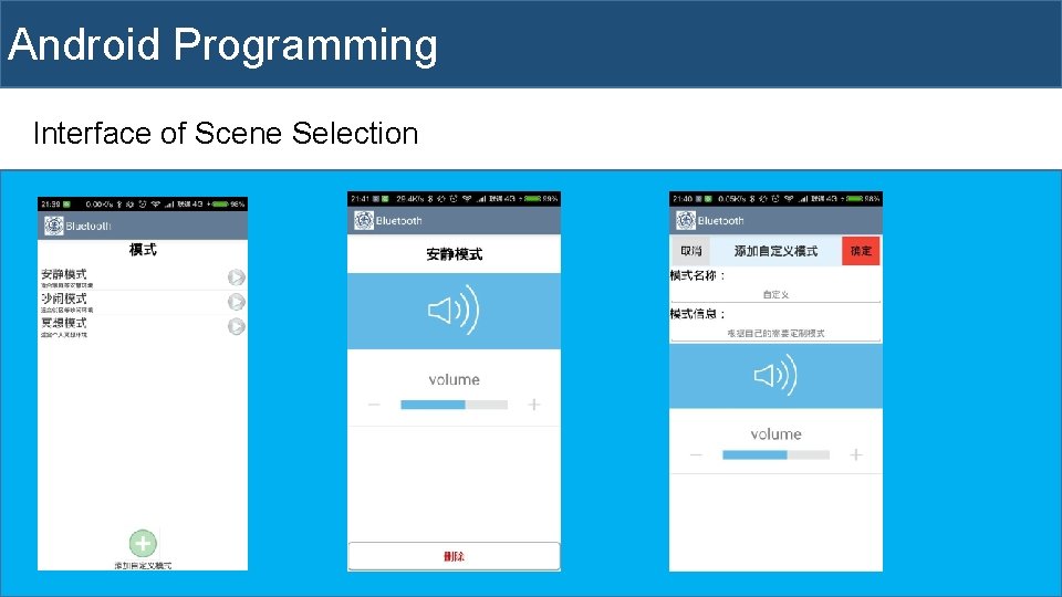 Android Programming Interface of Scene Selection 