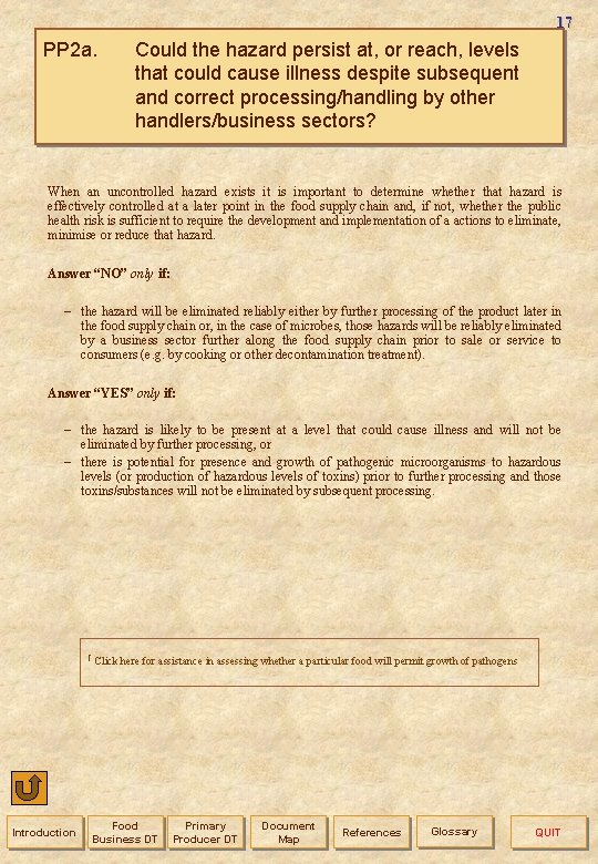 17 PP 2 a. Could the hazard persist at, or reach, levels that could