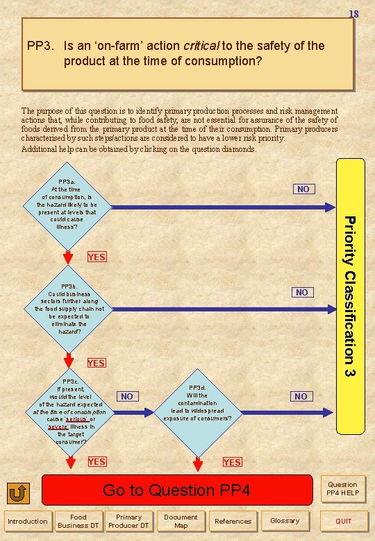 18 PP 3. Is an ‘on-farm’ action critical to the safety of the product