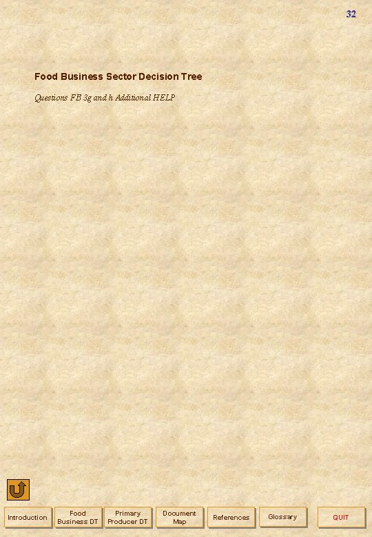 32 Food Business Sector Decision Tree Questions FB 3 g and h Additional HELP