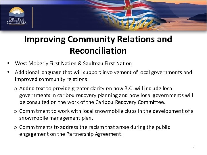 Improving Community Relations and Reconciliation • West Moberly First Nation & Saulteau First Nation