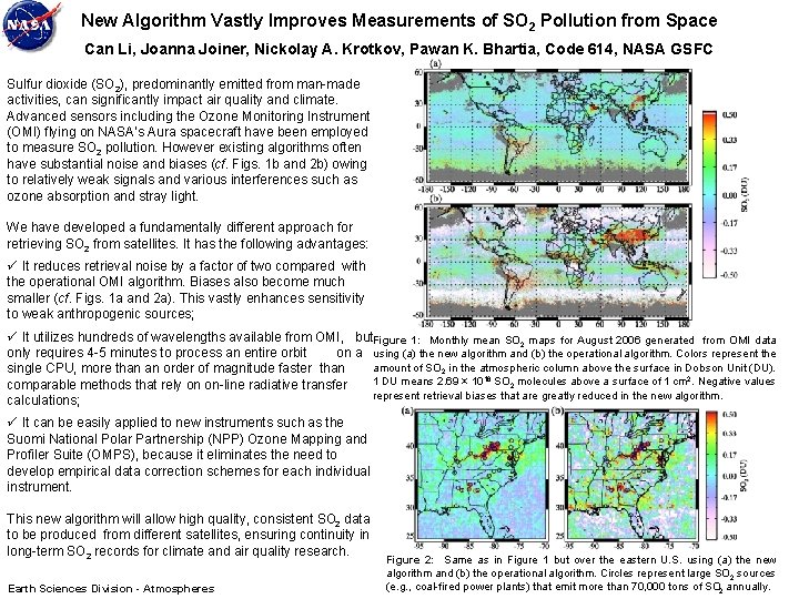 New Algorithm Vastly Improves Measurements of SO 2 Pollution from Space Can Li, Joanna