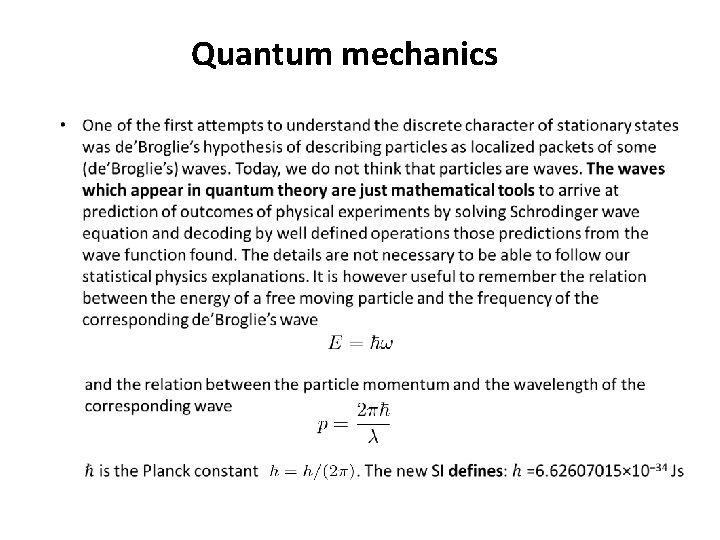 Quantum mechanics 