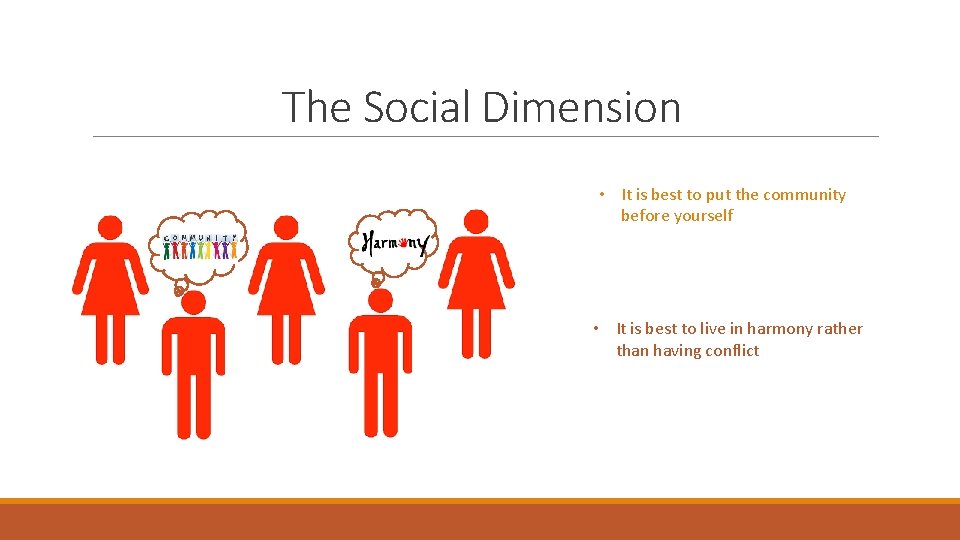 The Social Dimension • It is best to put the community before yourself •