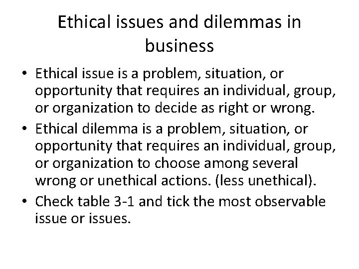 Emerging Business Ethics Issues Chapter three Emerging business