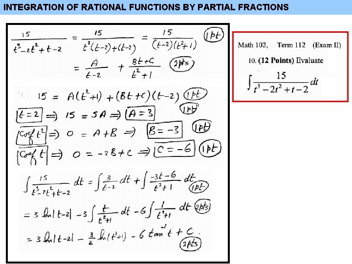 INTEGRATION OF RATIONAL FUNCTIONS BY PARTIAL FRACTIONS INTEGRATION OF RATIONAL FUNCTIONS BY PARTIAL FRACTIONS
