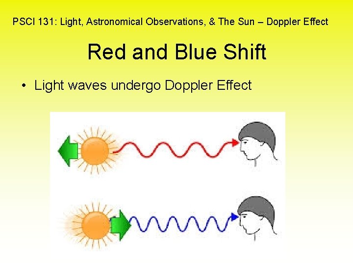 PSCI 131: Light, Astronomical Observations, & The Sun – Doppler Effect Red and Blue