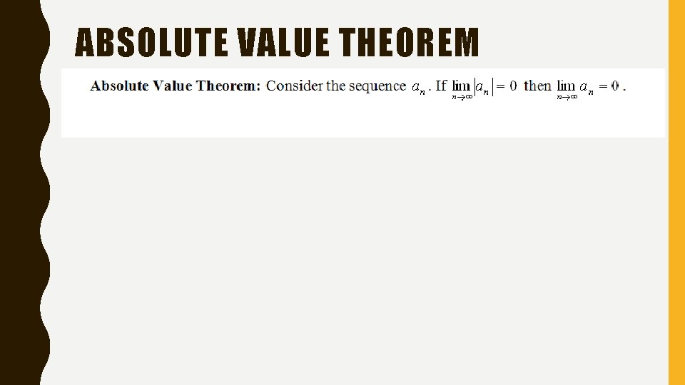 ABSOLUTE VALUE THEOREM 