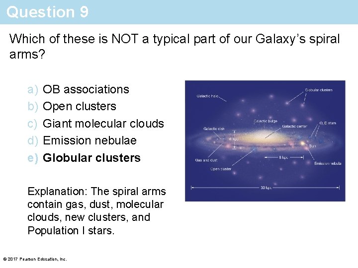 Question 9 Which of these is NOT a typical part of our Galaxy’s spiral