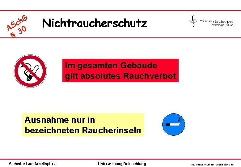 h. G c AS 30 § Nichtraucherschutz Im gesamten Gebäude gilt absolutes Rauchverbot Ausnahme