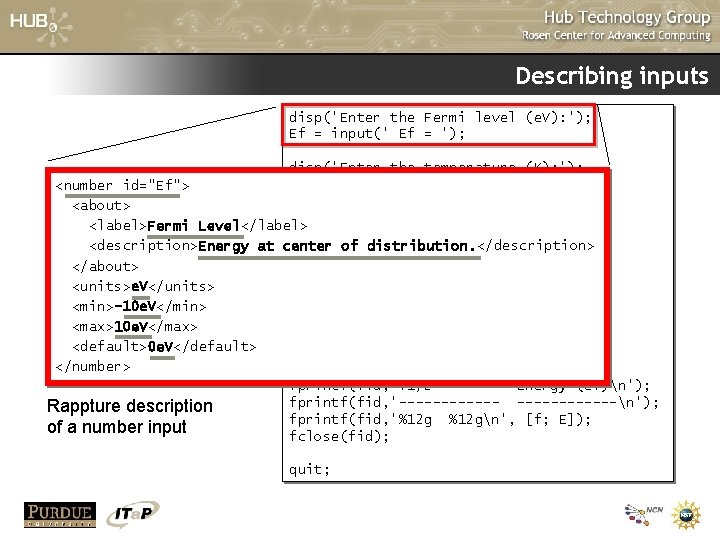 Describing inputs disp('Enter the Fermi level (e. V): '); Ef = input(' Ef = Describing inputs disp('Enter the Fermi level (e. V): '); Ef = input(' Ef =