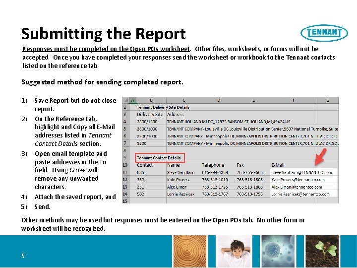 Submitting the Report Responses must be completed on the Open POs worksheet. Other files,