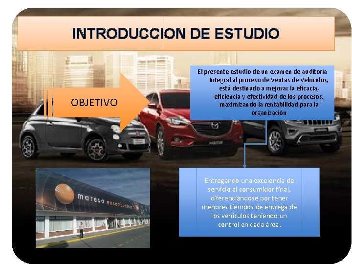 INTRODUCCION DE ESTUDIO OBJETIVO El presente estudio de un examen de auditoría Integral al