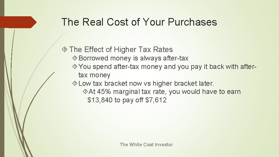 The Real Cost of Your Purchases The Effect of Higher Tax Rates Borrowed money