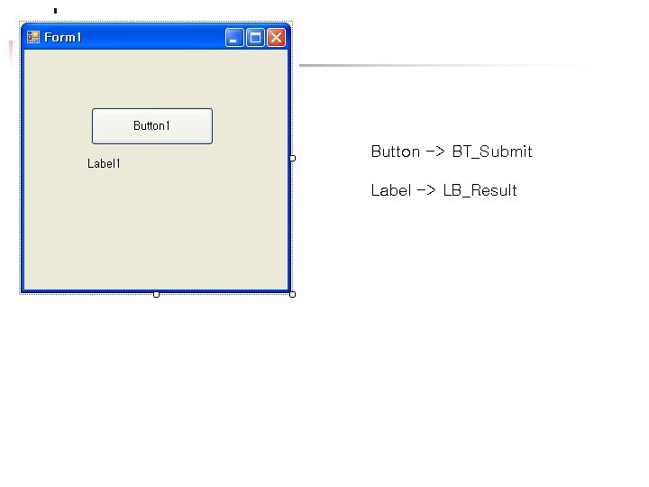 Button -> BT_Submit Label -> LB_Result 