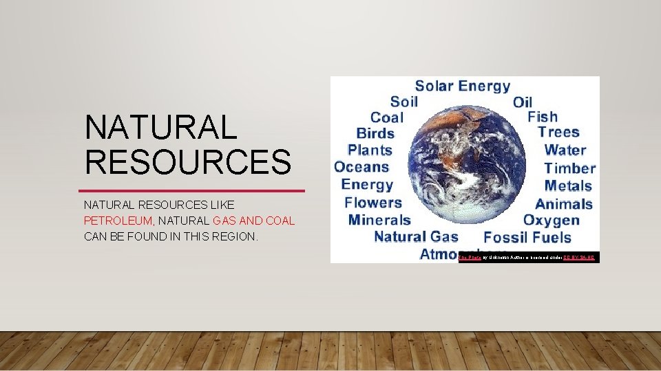 NATURAL RESOURCES LIKE PETROLEUM, NATURAL GAS AND COAL CAN BE FOUND IN THIS REGION.