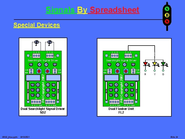 Signals By Spreadsheet Special Devices Y Z Y Z T 1 X Searchlight Signal