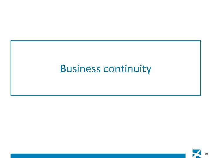 Business continuity 10 
