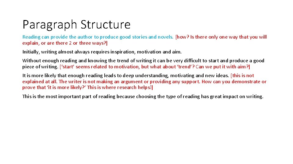 Paragraph Structure Reading can provide the author to produce good stories and novels. [how?