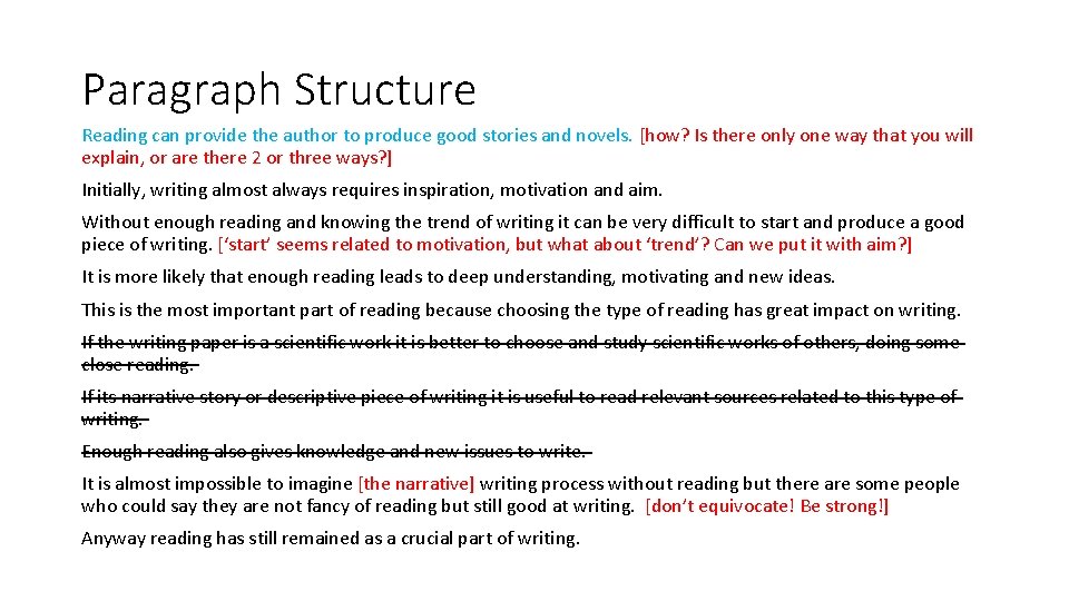 Paragraph Structure Reading can provide the author to produce good stories and novels. [how?