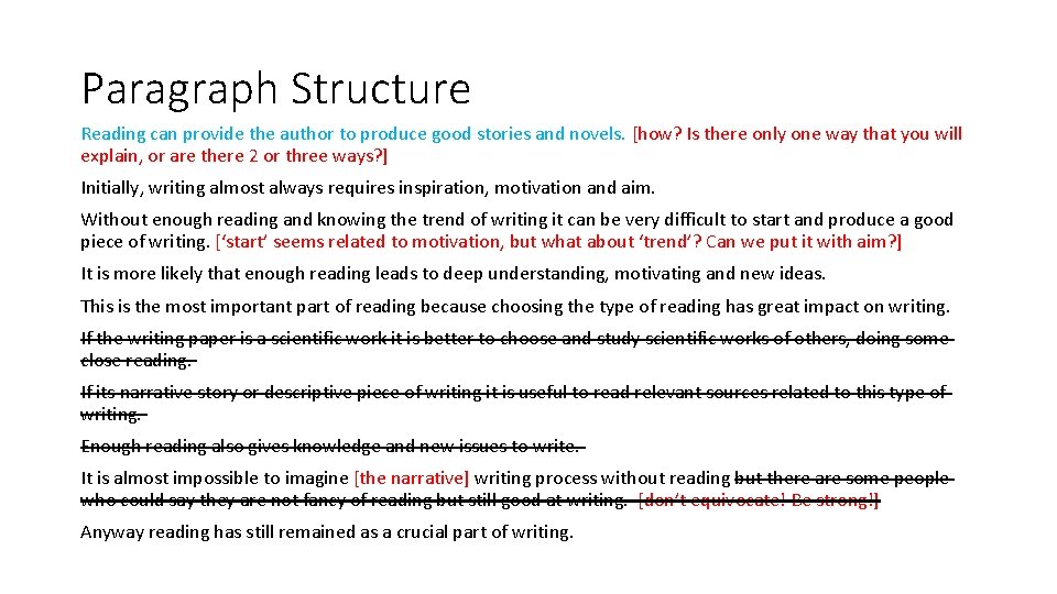 Paragraph Structure Reading can provide the author to produce good stories and novels. [how?