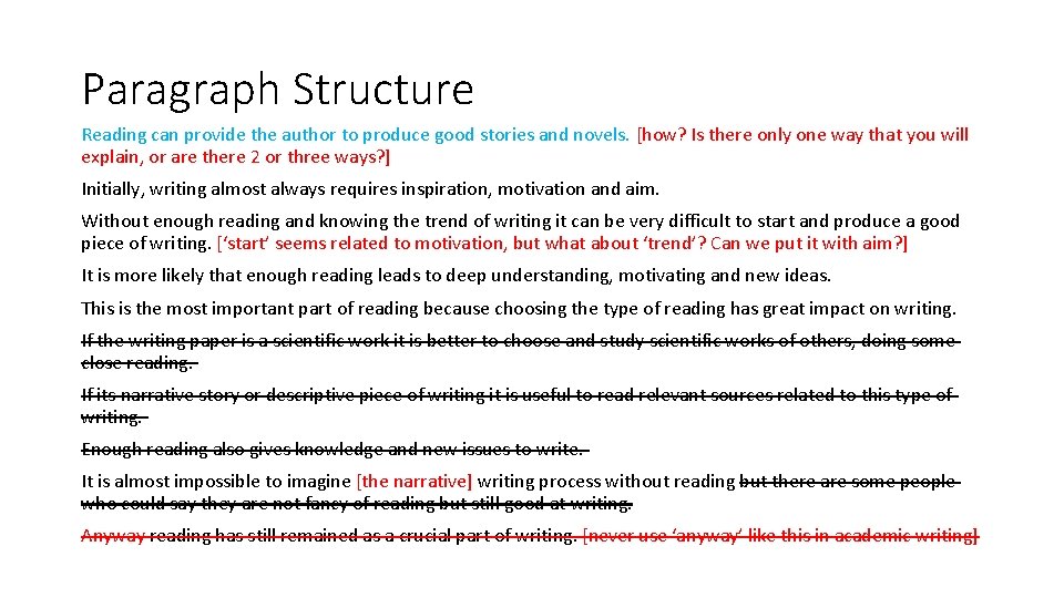 Paragraph Structure Reading can provide the author to produce good stories and novels. [how?