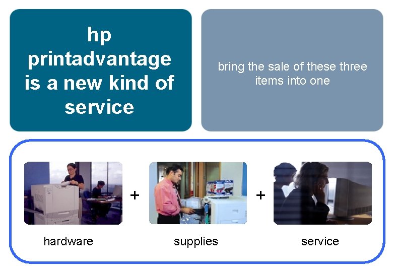 hp printadvantage is a new kind of service bring the sale of these three